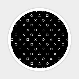 Play with Playstation Pattern (black and white) Magnet